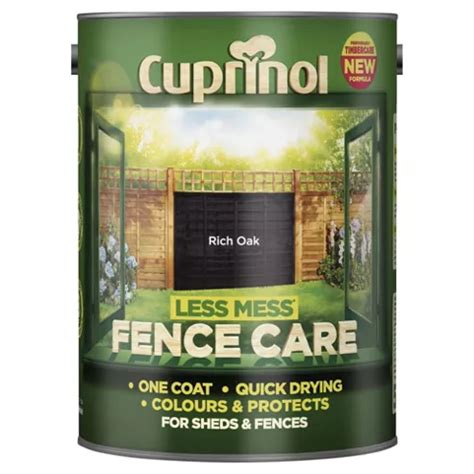 tesco fence paint dark oak.